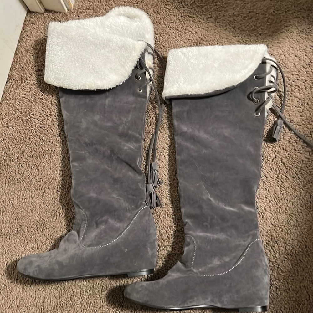 Tall grey boots never worn